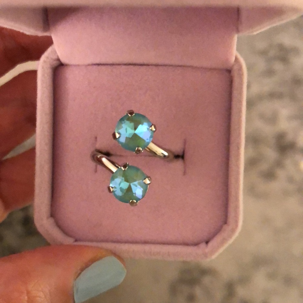 Aquamarine Crystal Statement Ring - Picture 6 of 12